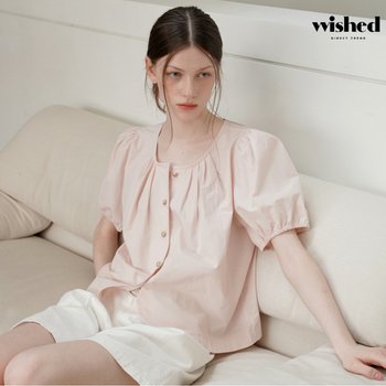 [위시드]썸머 데일리 라운드넥 반팔 블라우스 (WICBBL032)